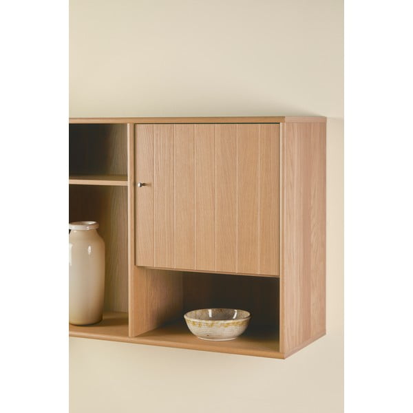 Bibliotecă în culoare naturală cu aspect de lemn de stejar suspendată 89x61 cm Mistral – Hammel Furniture-image-3