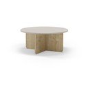 Măsuță de cafea crem/în culoare naturală rotundă cu aspect de lemn de stejar ø 80 cm Hillary – Marckeric