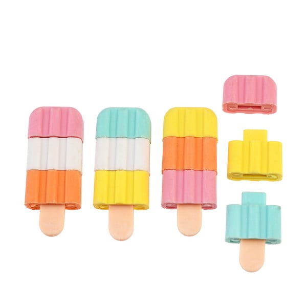 Set de 3 gume de șters / radiere Ice Lolly - Rex London-image-3