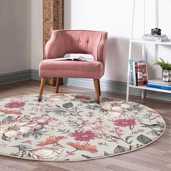 Covor rotund  lavabil adecvat și  pentru aspiratoare robot   ø 120 cm Comfort – Mila Home-image-1