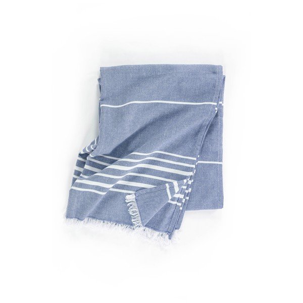 Pătură albastră din bumbac 150x200 cm Solene – Tiseco Home Studio