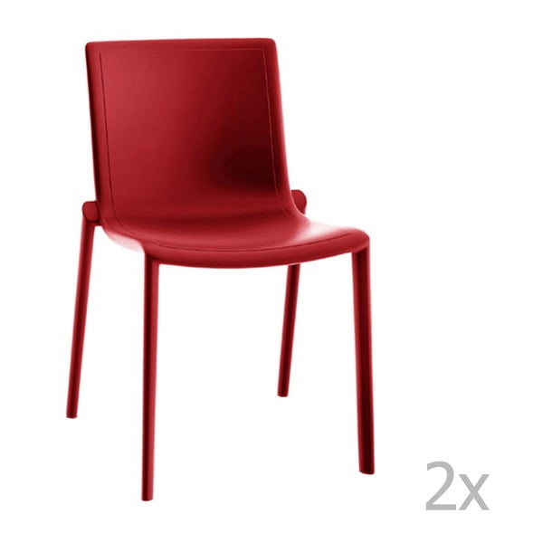 Set 2 scaune grădină Resol Kat, roșu