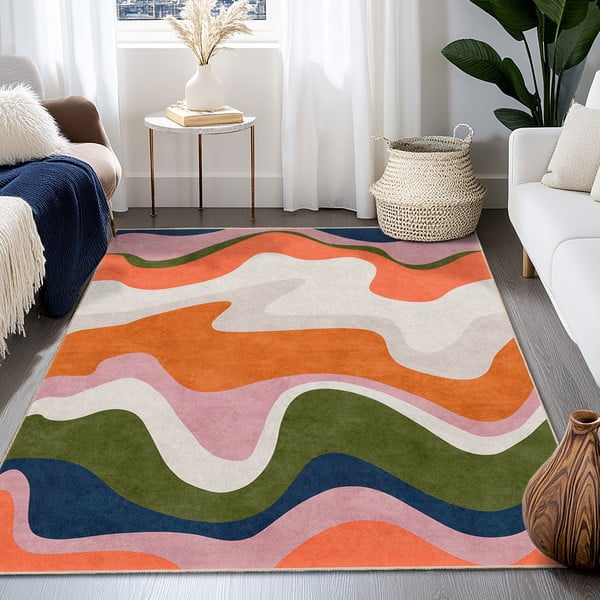 Covor portocaliu lavabil 160x230 cm Squiggly Orange – Mila Home-image-4