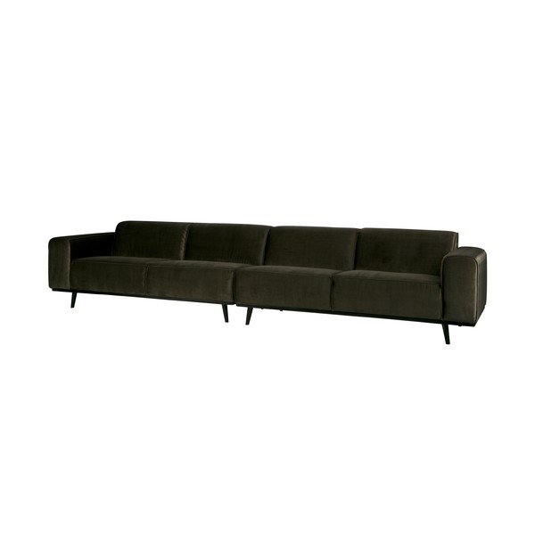 Canapea cu husă din catifea BePureHome Statement, lungime 372 cm, verde închis-image-2