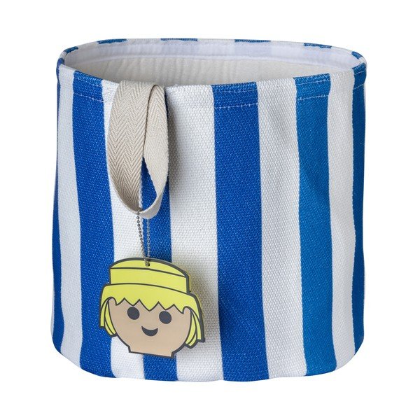 Coș de jucării pentru copii albastru din material textil ø 30x28 cm Stripes – Playmobil-image-2