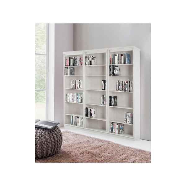 Bibliotecă albă din lemn de pin 222x223 cm Anita – Støraa-image-3