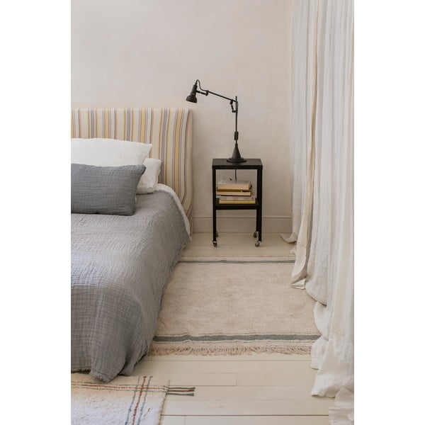 Covor albastru/crem lavabil/țesut manual din bumbac 90x130 cm Gastro Vintage Blue – Lorena Canals-image-3