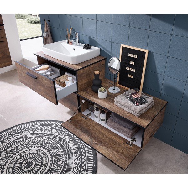 Dulap de baie cu aspect de lemn de stejar 71x27 cm Set 374 - Pelipal-image-1