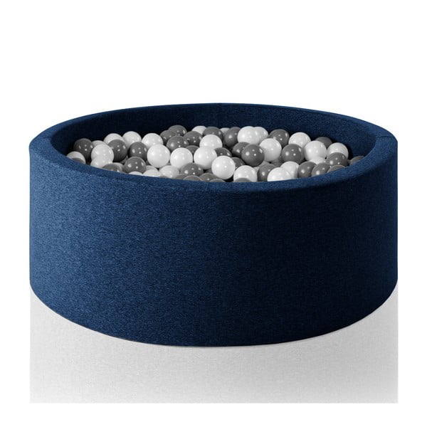 Piscină rotundă pentru copii cu 200 de mingi Misioo, 90 x 40 cm, albastru închis