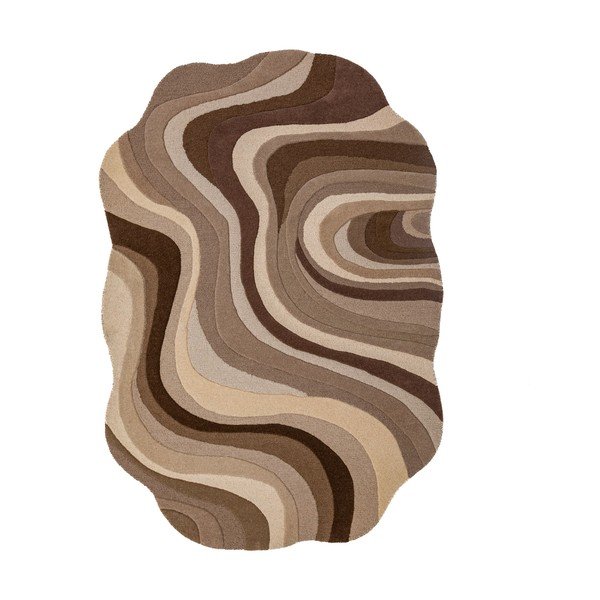 Covor maro/bej țesut manual din lână 200x290 cm Envy Wool – Flair Rugs