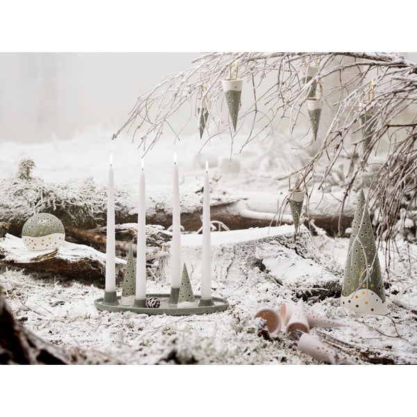 Decorațiune suspendată din ceramică Kähler Design Cone, înălțime 18 cm, verde-image-1