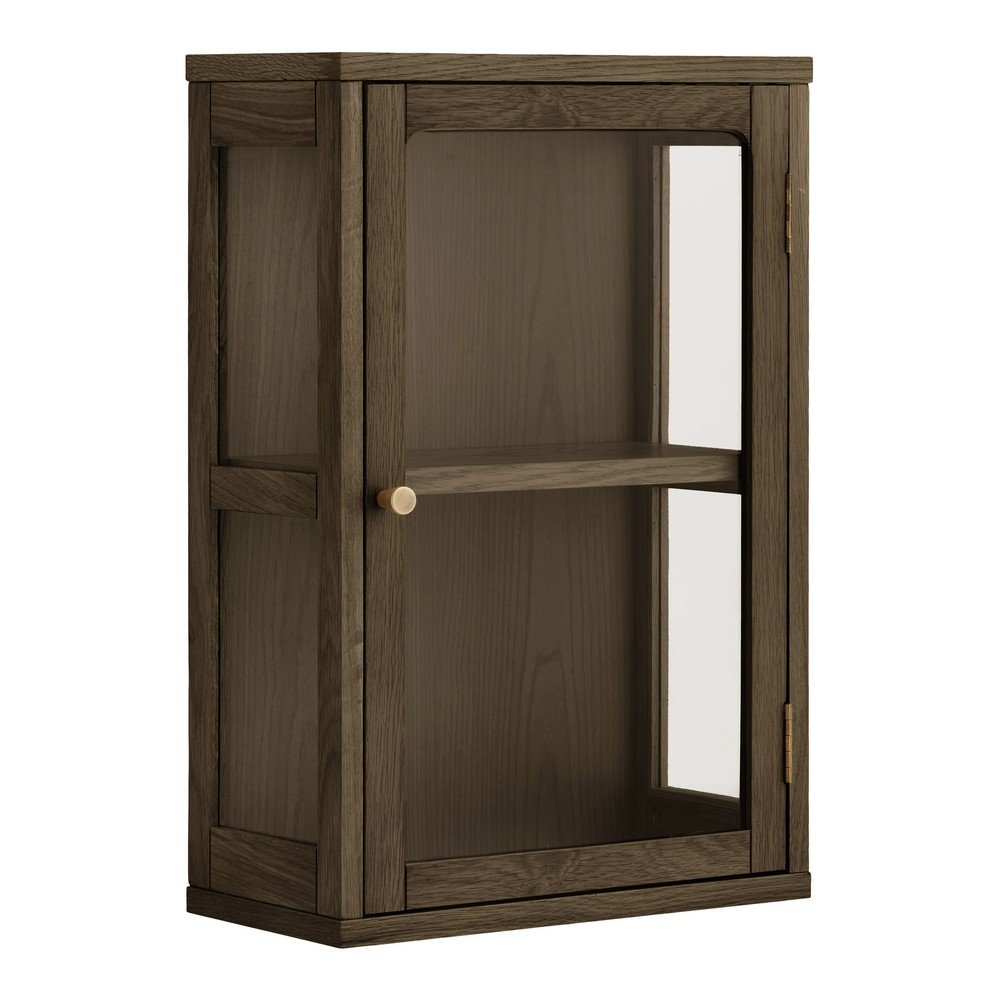 Vitrină maro închis cu aspect de lemn de stejar suspendată 40x60x20 cm Zamora – House Nordic