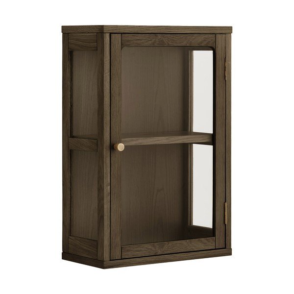 Vitrină maro închis cu aspect de lemn de stejar suspendată 40x60x20 cm Zamora – House Nordic
