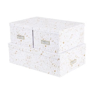 Set 3 cutii de depozitare Bigso Box of Sweden Inge, auriu-alb