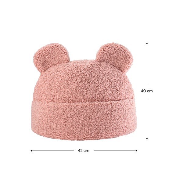 Pernă decorativă pentru copii roz din țesătură bouclé Teddy Pouch – Wigiwama-image-2
