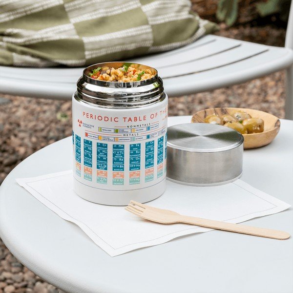 Termos crem-argintiu pentru mâncare, pentru copii 450 ml Periodic Table – Rex London-image-1