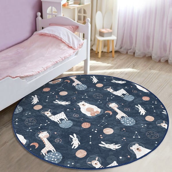 Covor pentru copii albastru închis ø 120 cm Comfort – Mila Home-image-1