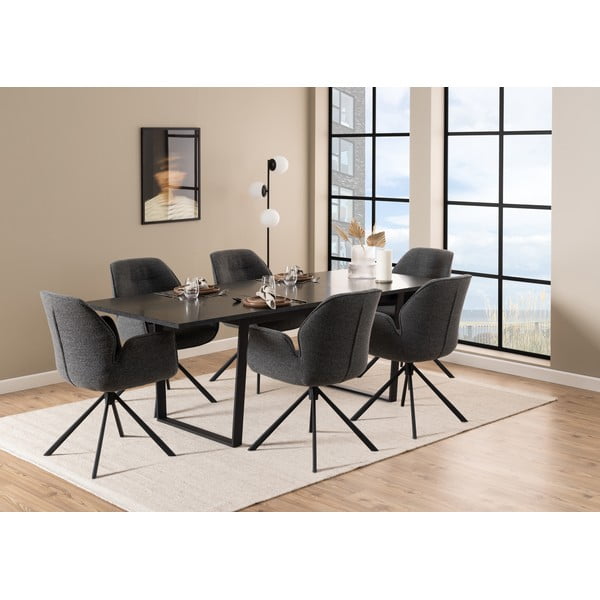 Scaun de sufragerie gri închis tapițat Aura – Actona-image-3