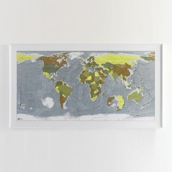 Harta lumii în husă transparentă Colour Map, 130 x 72 cm, verde