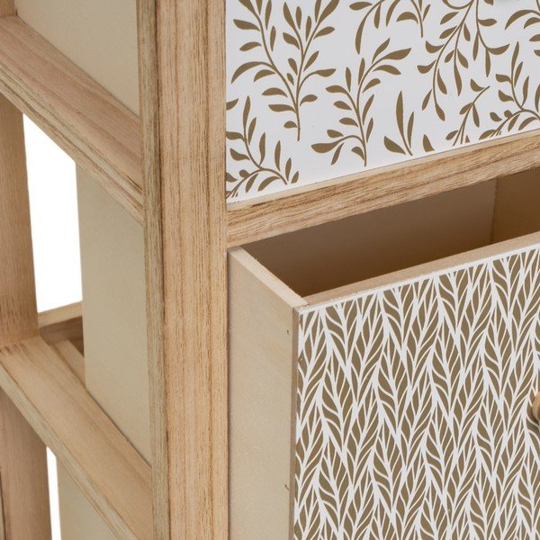 Comodă în culoare naturală înaltă din lemn masiv de paulownia 34x78 cm – Casa Selección-image-1