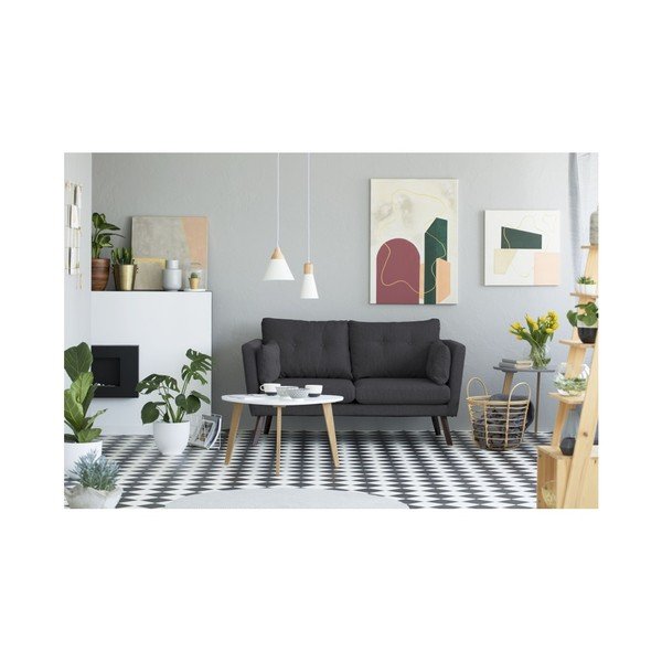 Canapea cu 2 locuri Mazzini Sofas Elena, gri închis-image-3