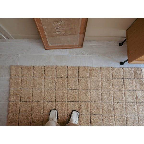 Covor tip traversă chihlimbar țesut manual din lână 80x230 cm Mosaic Amber – Lorena Canals-image-1