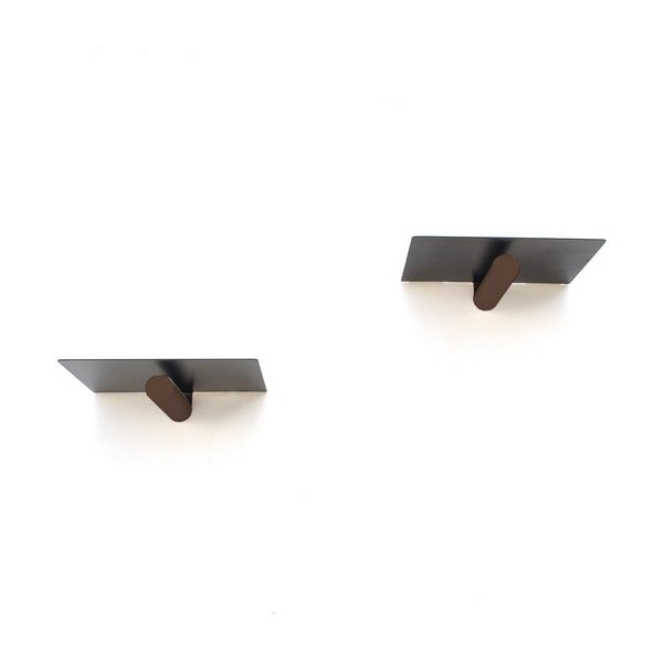 Rafturi negre 2 buc. din metal 21 cm Rod – Kalune Design