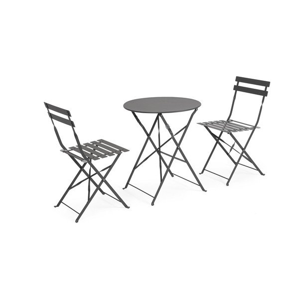 Set de dining pentru grădină gri antracit din oțel pentru 2 persoane Austin – Bizzotto-image-2