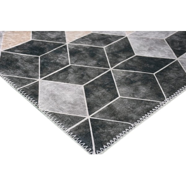 Covor tip traversă gri/crem lavabil  200x80 cm - Vitaus-image-2