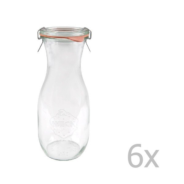 Set 6 sticle pentru suc natural Weck, 530 ml