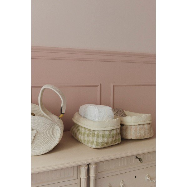 Coș de jucării pentru copii verde deschis din material textil 30x20x20 cm Swan Matcha – Lorena Canals-image-1