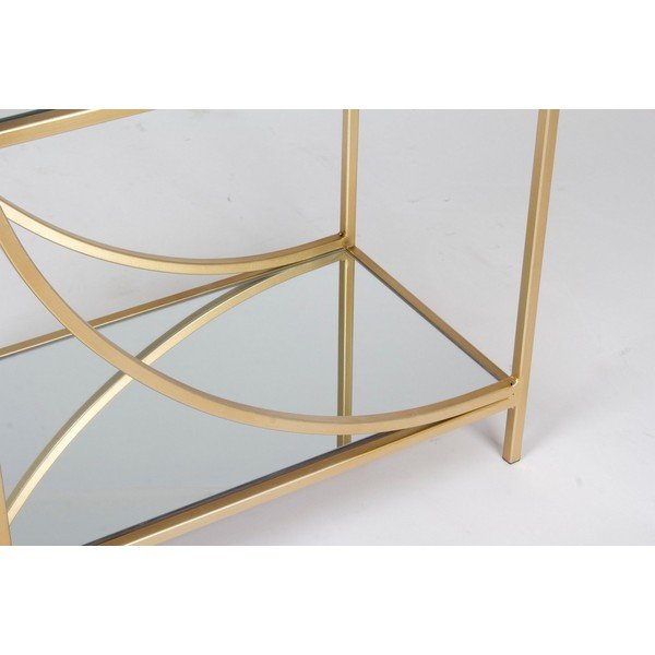 Bibliotecă aurie din oțel 81x87x31 cm Elenor – Bizzotto-image-2