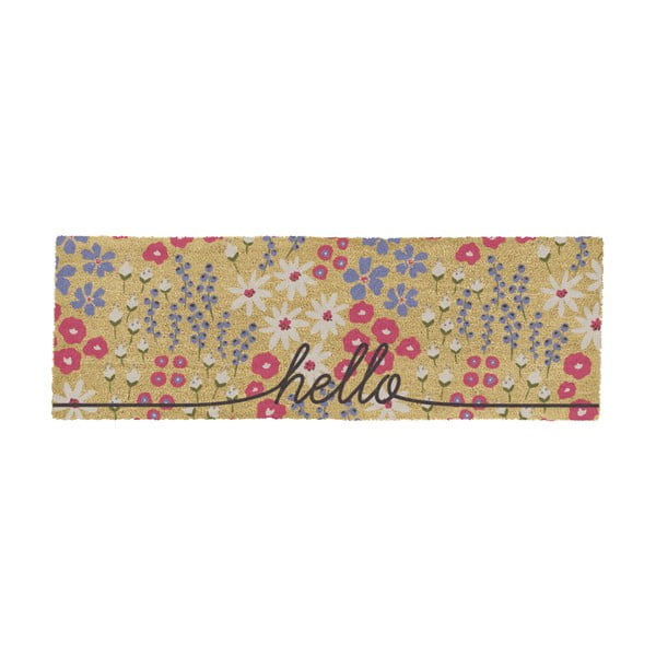 Covoraș de intrare din fibre de nucă de cocos 40x120 cm Hello Scribbly Floral – Artsy Doormats