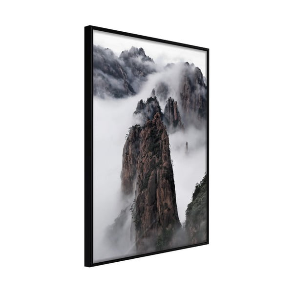 Poster cu ramă Artgeist Clouds Pierced by Mountain Peaks, 30 x 45 cm