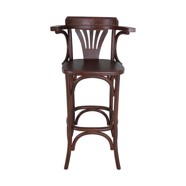 Scaun de bar maro din lemn masiv de ulm (înălțime șezut 77 cm) Montmartre – Antic Line-image-2