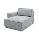 Modul pentru canapea gri deschis cu tapițerie din catifea reiată  (cu colț pe partea stângă ) Nihad modular – Bobochic Paris