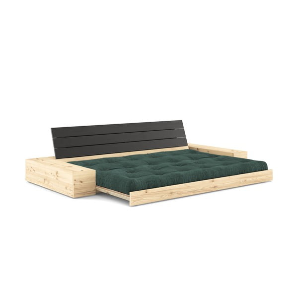 Canapea verde-închis extensibilă cu tapițerie din catifea reiată 244 cm Base – Karup Design-image-4