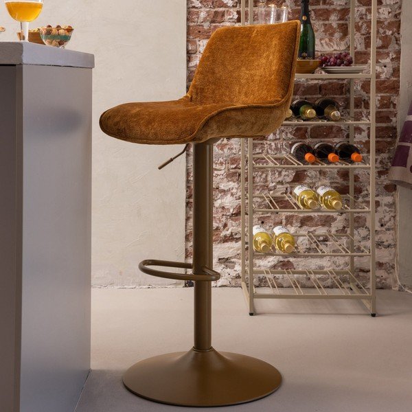 Scaun de bar chihlimbar cu înălțime ajustabilă tapițat Marten – WOOOD-image-1