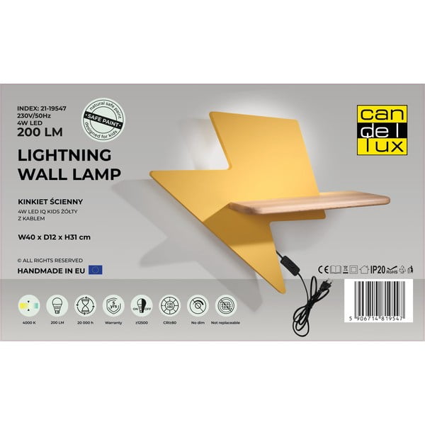 Corp de iluminat pentru copii galben Lightning – Candellux Lighting-image-2