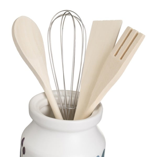 Set de ustensile de bucătărie din lemn cu suport 4 buc.  Berries – Casa Selección-image-3