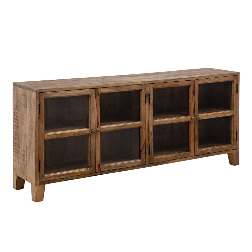 Vitrină în culoare naturală din lemn de mango 160x71 cm – Ixia