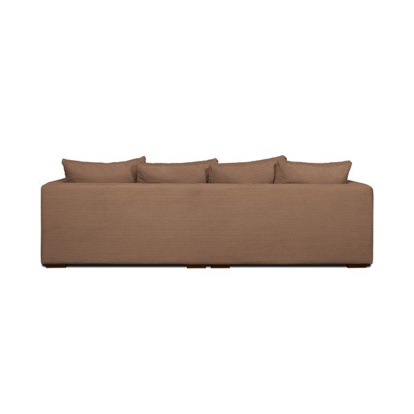 Canapea maro deschis cu tapițerie din catifea reiată  266 cm Comfy – Scandic-image-3