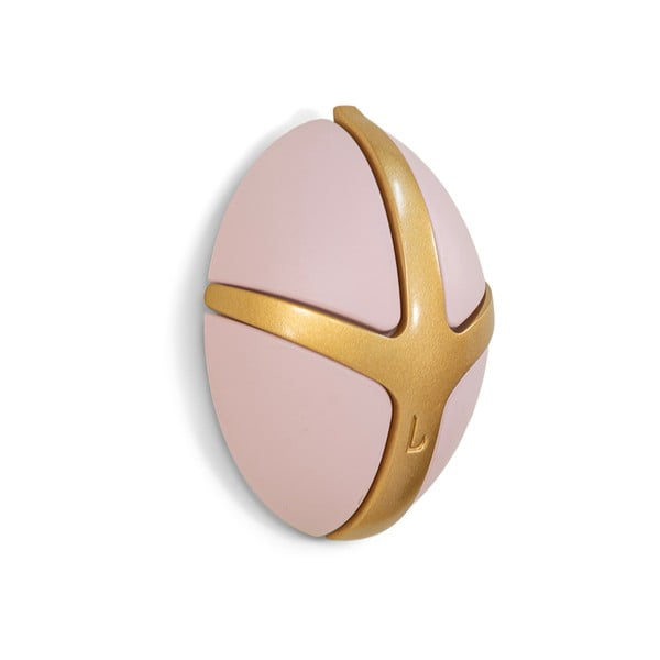 Cârlig roz deschis/auriu de montat pe perete din plastic Tick – Spinder Design