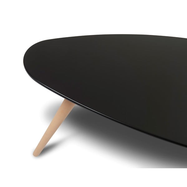 Măsuță de cafea cu picioare din lemn de fag Furnhouse Fly, 116 x 66 cm, negru-image-1
