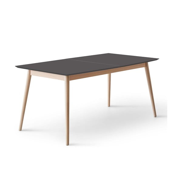 Masă de dining neagră/în culoare naturală extensibilă cu blat negru 90x165 cm Meza – Hammel Furniture