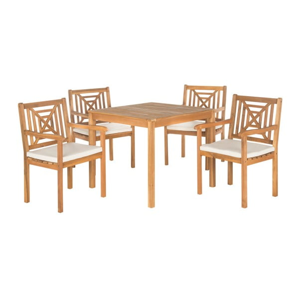 Set masă pentru grădină și scaune din lemn de acacia Safavieh Riva