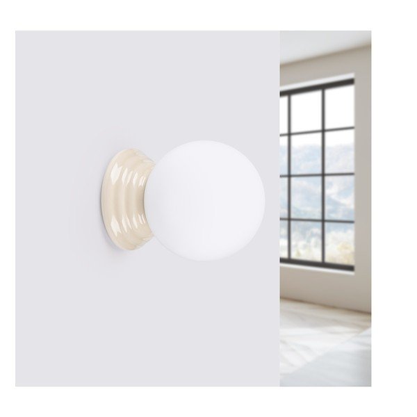 Aplică de perete bej din ceramică ø 12 cm Farsa – Sollux-image-4