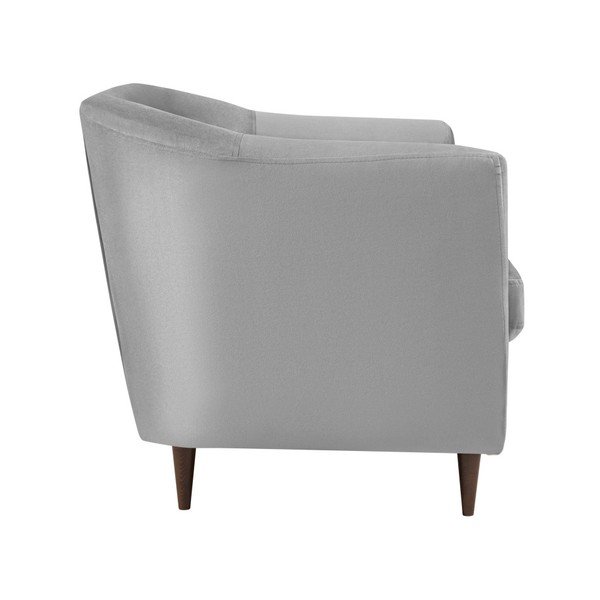 Canapea cu tapițerie din catifea Kooko Home GLAM, gri deschis, 125 cm-image-3