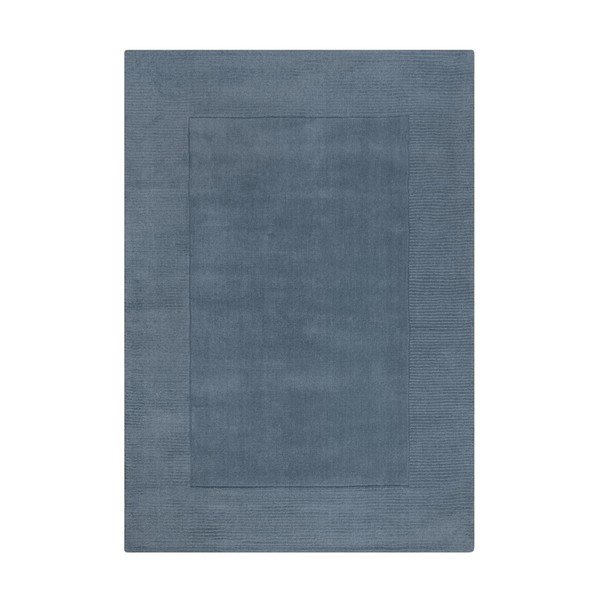 Covor albastru închis țesut manual din lână 120x170 cm Textured Wool Border – Flair Rugs