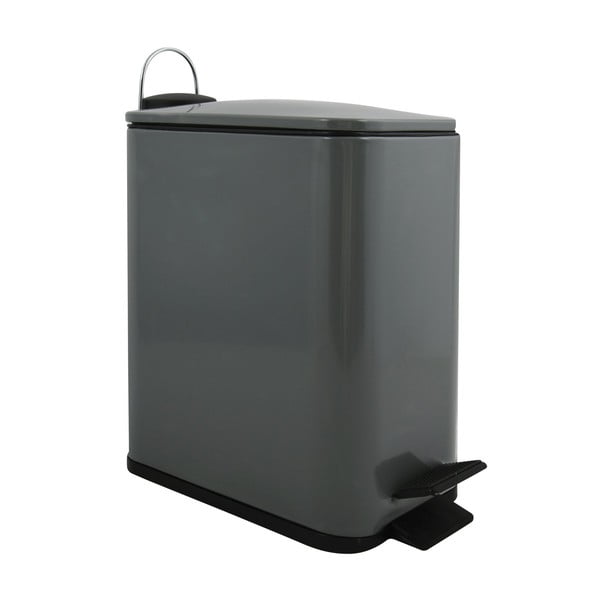 Coș de gunoi gri închis cu pedală din oțel 5 l   Erik – Spirella